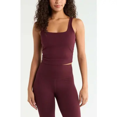 Zella Thrive Rib Bra Tank in Navy Sapphire at Nordstrom, Size X-Large | Nordstrom