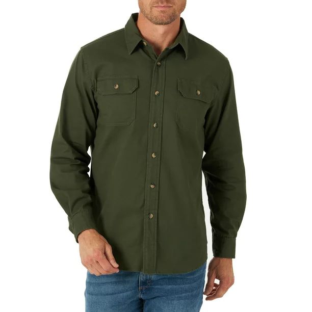 Wrangler Men's Epic Soft Long Sleeve Twill Woven Shirt - Walmart.com | Walmart (US)