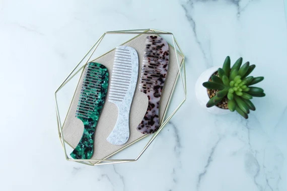 Tortoise Shell Acetate Combs in Emerald, Ash Blonde Tortoise and Coconut | Etsy (US)