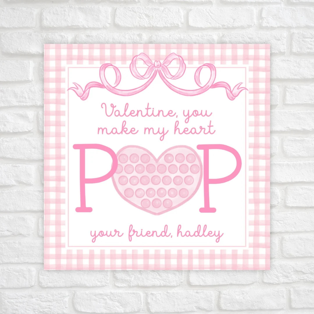 Printable Valentine Cards for Kids, Pop It Valentine Tag, Pop It Valentine Favor Tag, Kids School... | Etsy (US)
