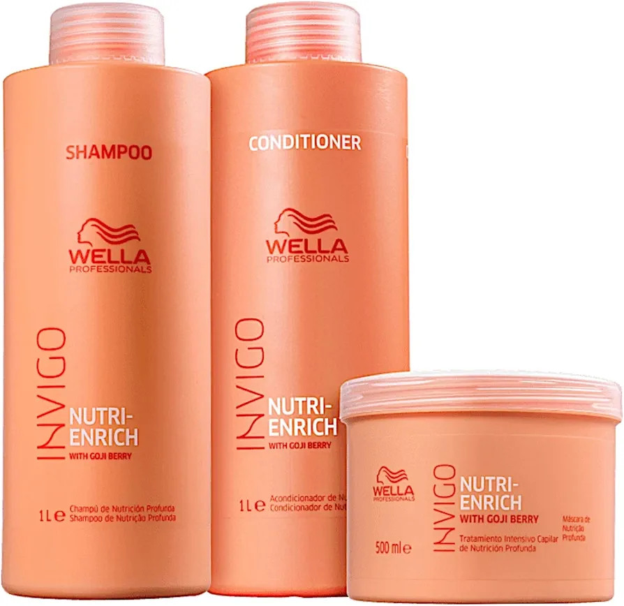 Kit Wella Professionals Invigo Nutri-Enrich - Shampoo 1000ml + Condicionador 1000ml + Máscara 50... | Amazon (BR)