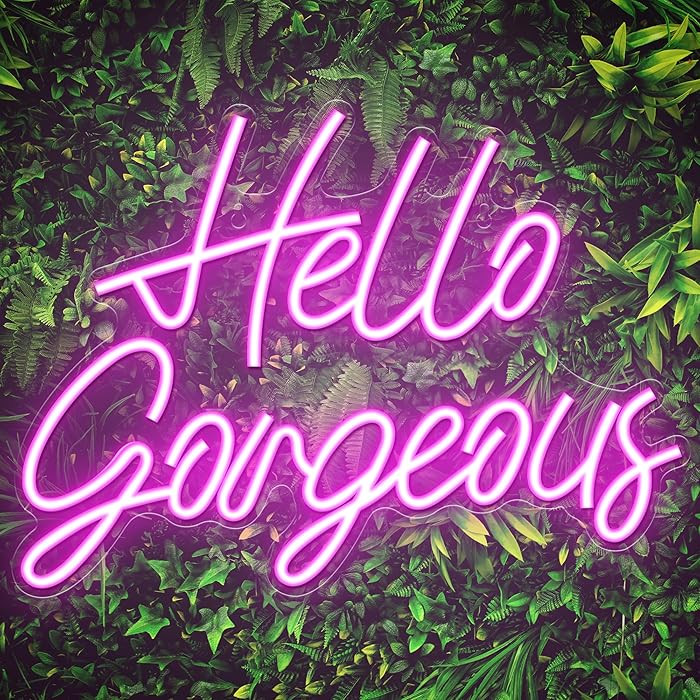 Hello Gorgeous Neon Signs for Wall Decor, Hello Gorgeous Neon Light Sign with Dimmable Switch - H... | Amazon (US)