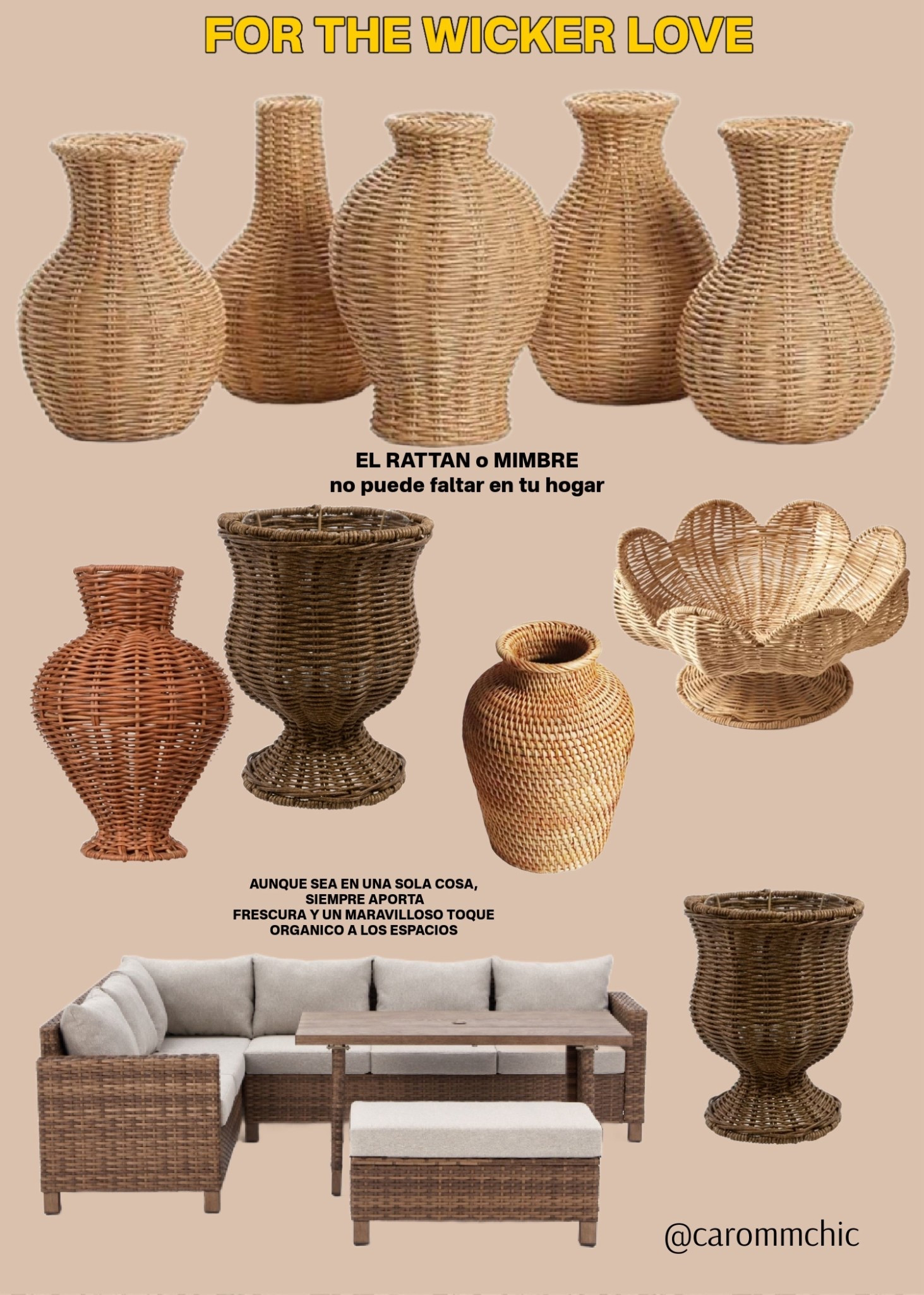 ADORO mi vase de rattan ! Y los muebles de patio también. Este es un material noble que resiste al calor y al frio.  Yo creo que todo hogar debe tener aunque sea una cosa de mimbre o rattan ! 

#LTKHome #LTKSeasonal