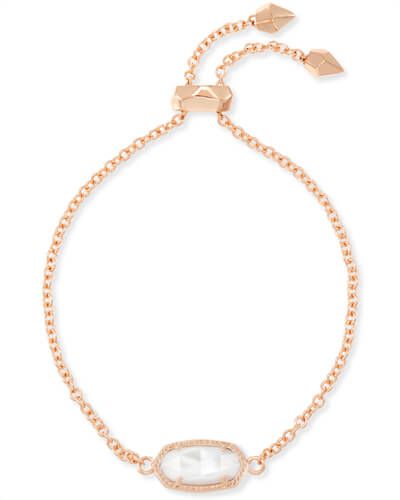 Elaina Rose Gold Adjustable Chain Bracelet in Ivory Pearl | Kendra Scott