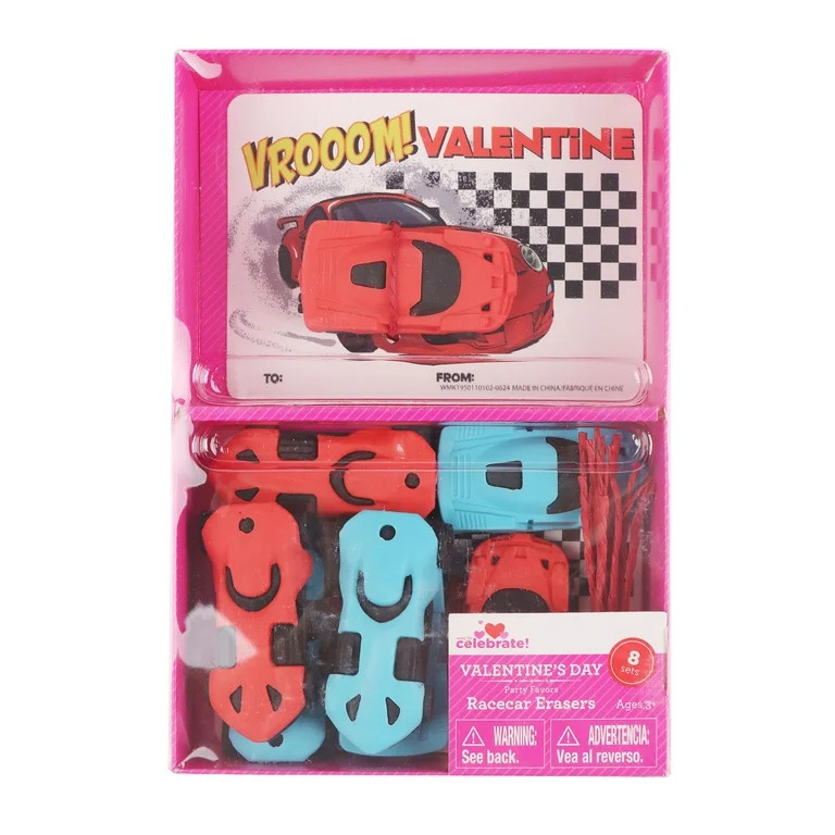 Valentine's Day Race Car Party Favors, 8 Count, by Way To Celebrate | Walmart (US)