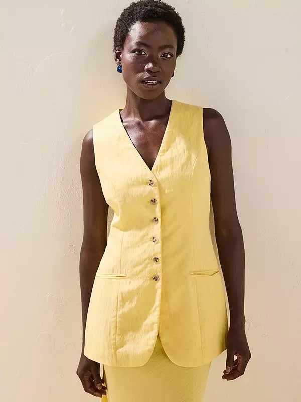 Rouge Tailored Waistcoat - Yellow | Very (UK)