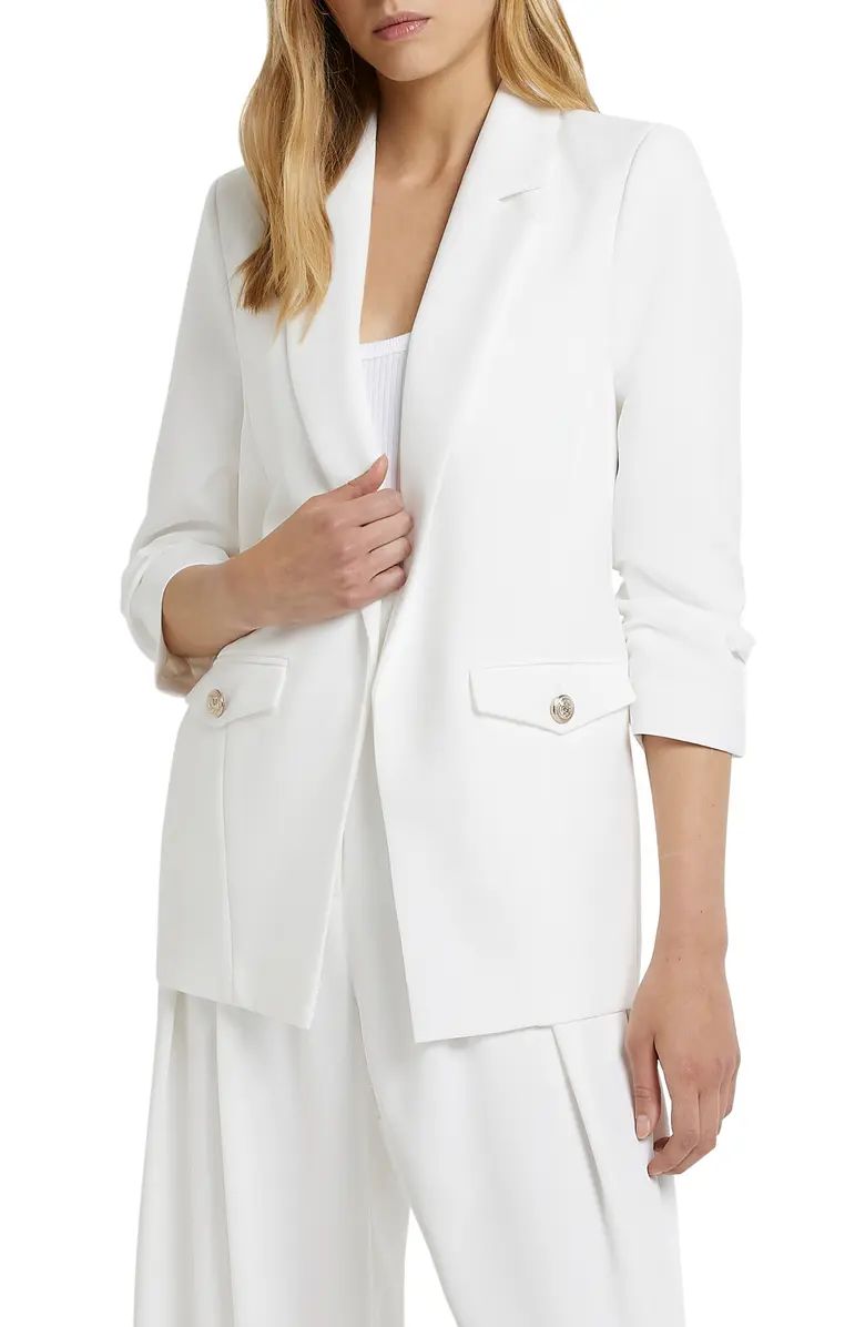 River Island Open Front Ruched Sleeve Blazer | Nordstrom | Nordstrom