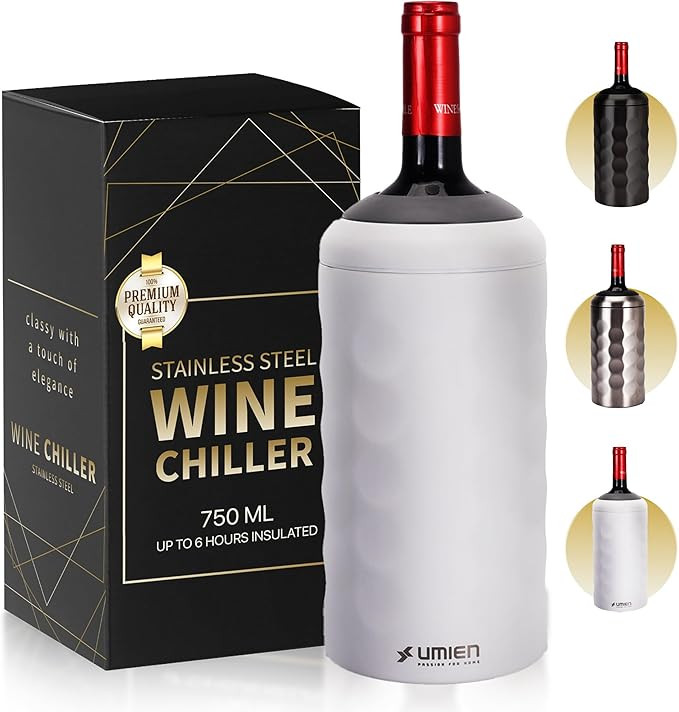 Premium Wine Chiller - 750ml Stainless Steel Wine Bottle Cooler, Vacuum Insulated & Double-Walled... | Amazon (US)