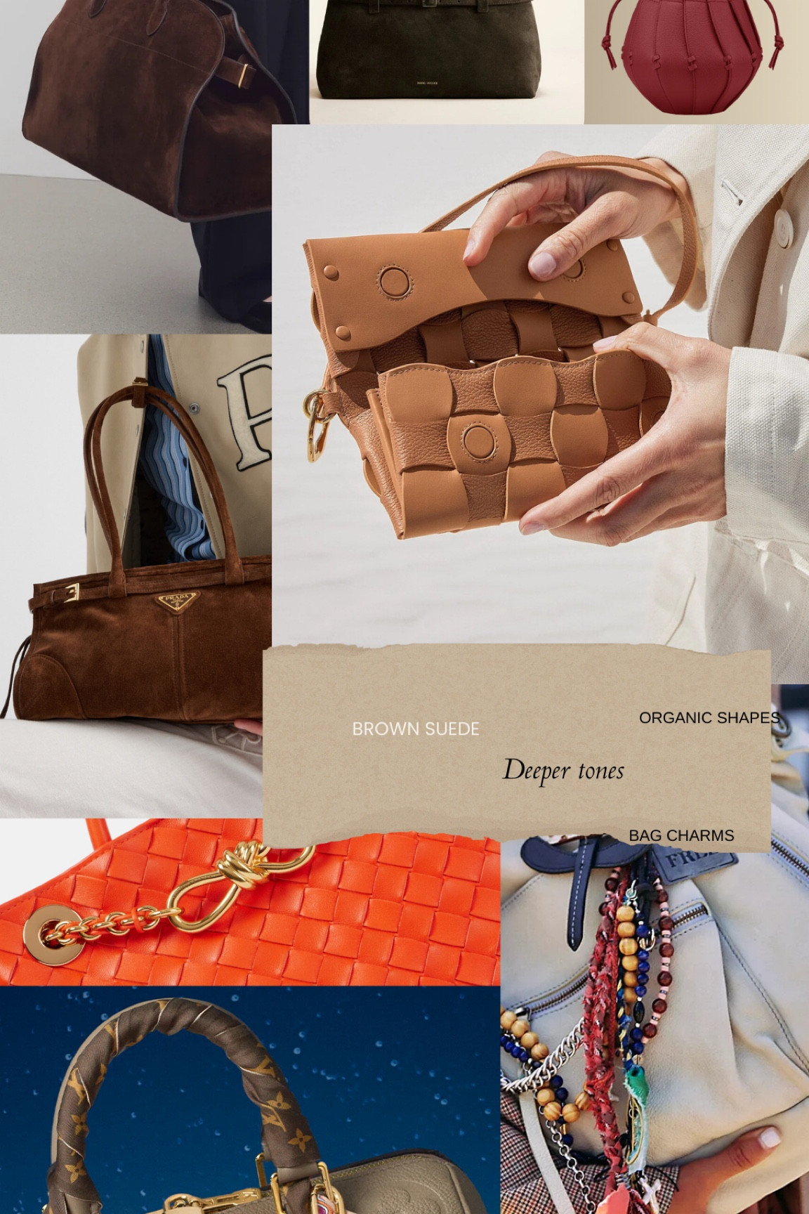 Trending 2025 handbags- organic patterns and shapes, deeper tones,  larger sizes and suedes.

#LTKStyleTip #LTKU #LTKSeasonal