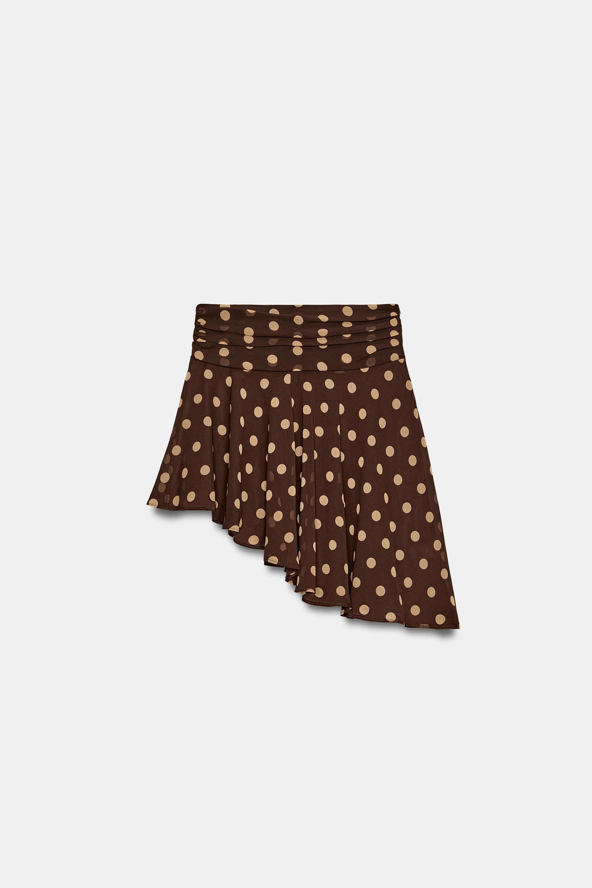 ASYMMETRIC POLKA DOT SKIRT | Zara US