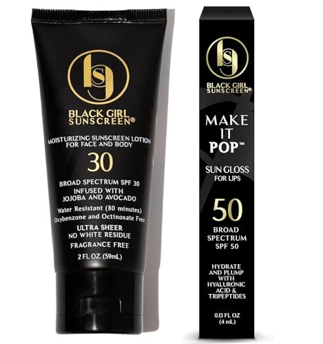 BLACK GIRL SUNSCREEN - Ultimate Sun Protection Kit - SPF 30 Sunscreen Lotion for Face & Body Plus SPF 50 Lip Sungloss for Melanin-Rich Skin | Amazon (US)