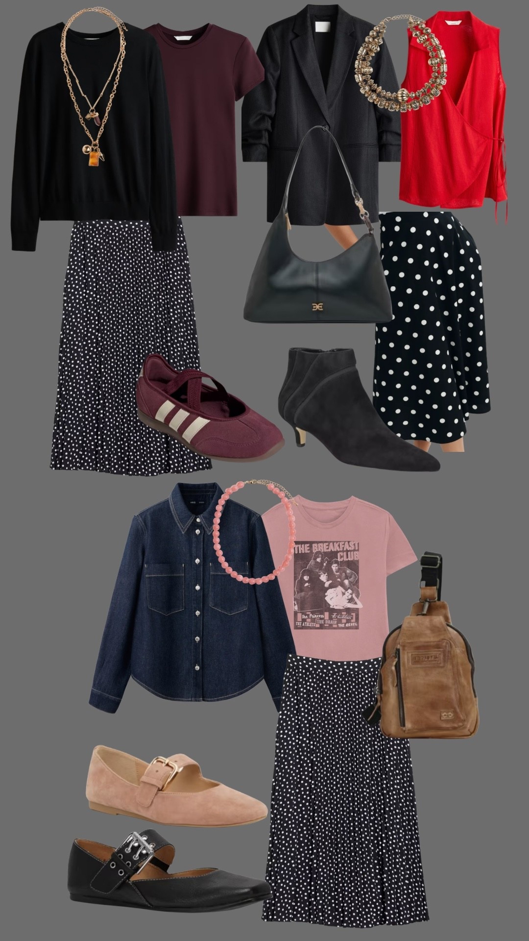 Polka dot skirt style ❤️