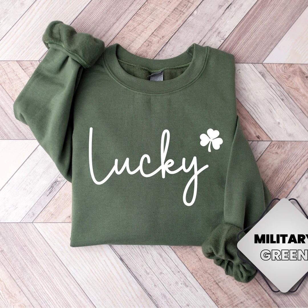 Womens Lucky Sweatshirt St Patricks Day Shirt St Pattys Day - Etsy | Etsy (US)