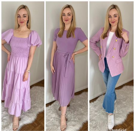 Purple outfits for Spring. Purple blazer. Purple dress. Easter outfits. Work outfits. Jeans

#LTKstyletip