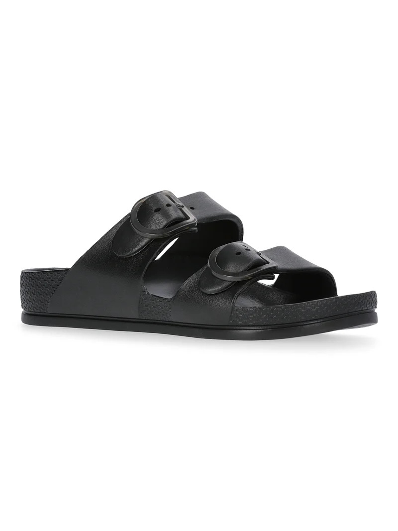 Time and Tru Women's Double Buckle Slide Sandals | Walmart (US)