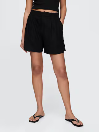 365 High Rise Linen-Blend Shorts | Gap (CA)