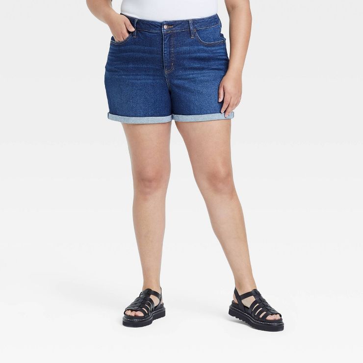 Women's Plus Size Mid-Rise Jean Shorts - Ava & Viv™ | Target