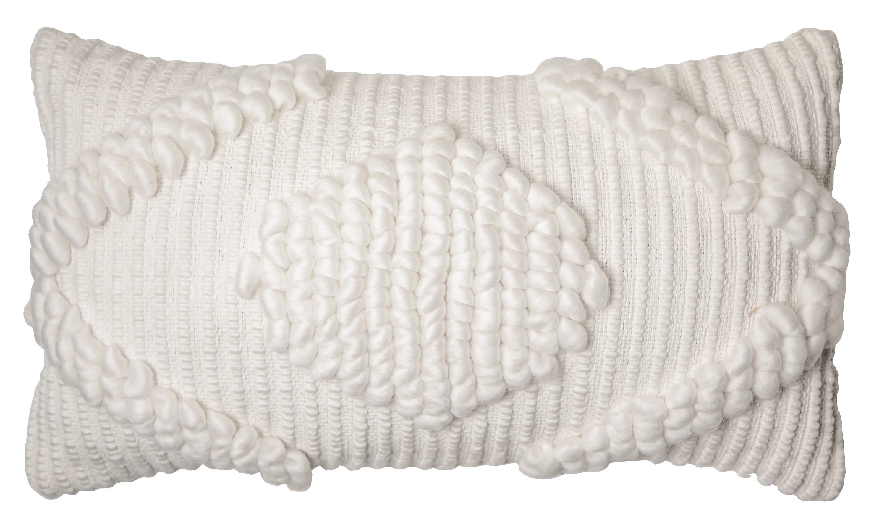 Better Homes & Gardens, Tufted Diamond Oblong Decorative Throw Pillow, 14”x24”, White | Walmart (US)