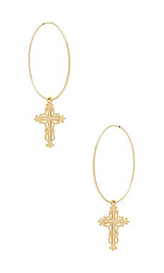 joolz by Martha Calvo Hail the Queen Hoops in 14K Gold Plated from Revolve.com | Revolve Clothing (Global)