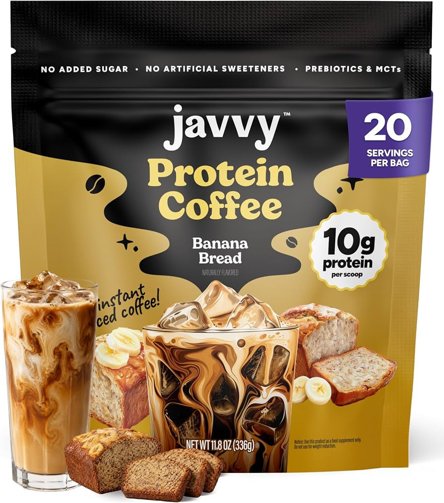 Javvy Protein Coffee for Cold Brew & Iced Coffee, Banana Bread | Amazon (US)