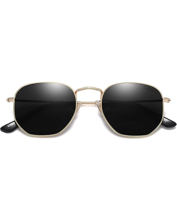 SOJOS Square Polarized Sunglasses for Women Men Small Hexagonal Polygon Mirrored Lens SJ1072 | Amazon (US)