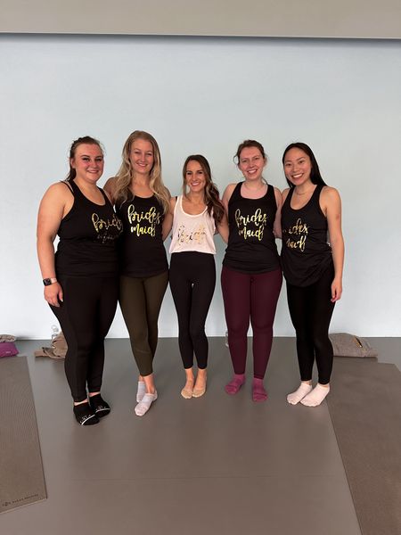 bachelorette party yoga class! bride and bridesmaids tank tops from etsy! 

#LTKparties #LTKstyletip #LTKwedding