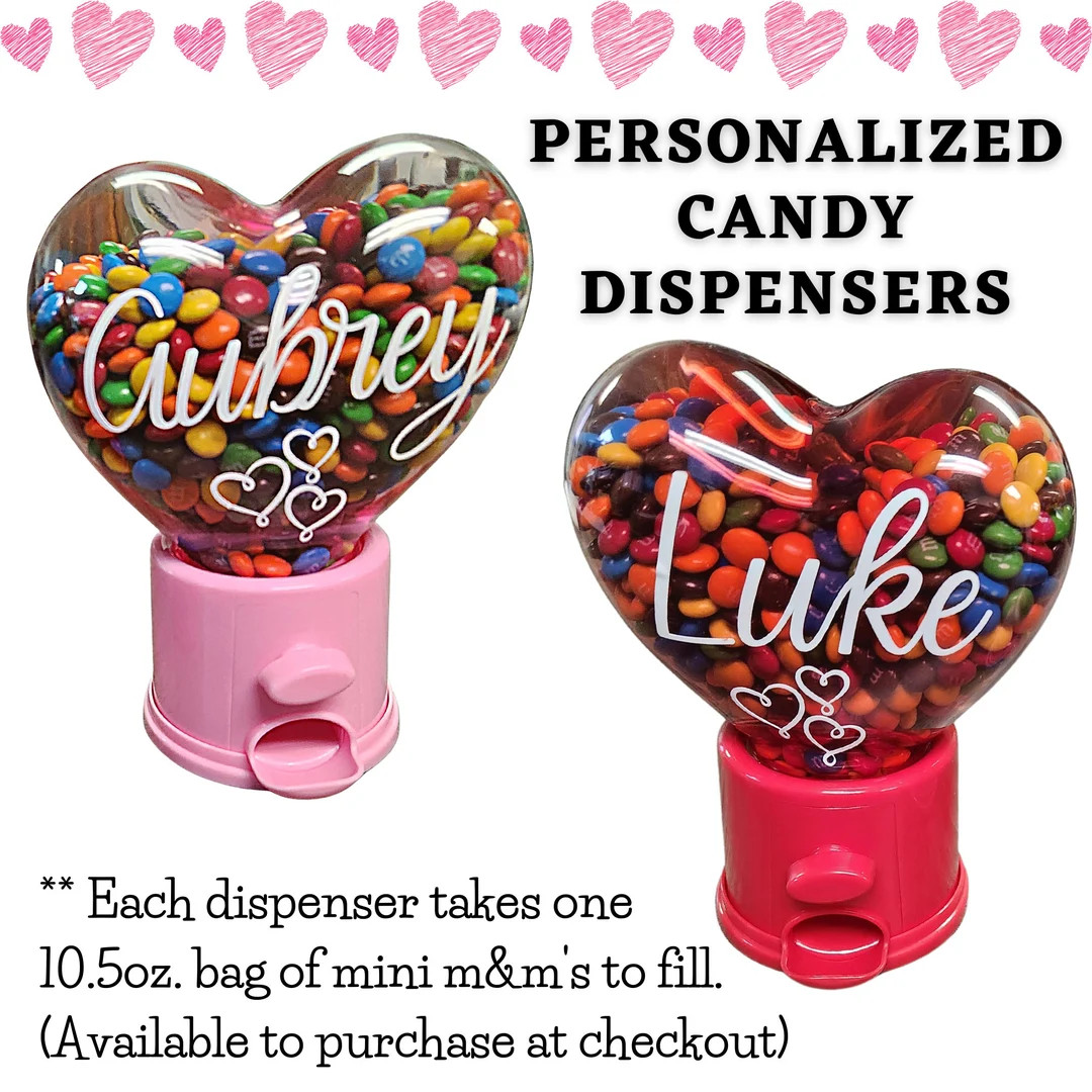 Personalized Candy Dispensers, Custom Candy Dispenser, Valentine's Day Candy dispenser | Etsy (US)