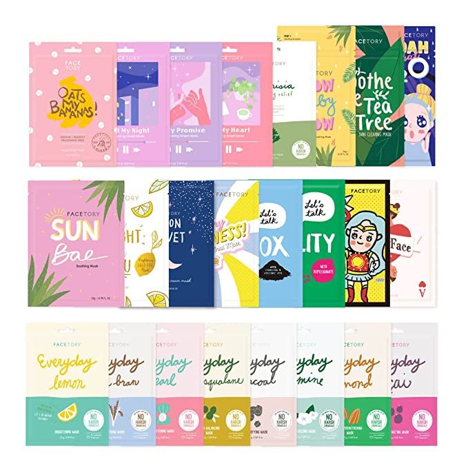 Amazon.com : FaceTory 24 Pack Sheet Mask Collection - Hydrating Essence Korean Sheet Mask, for Al... | Amazon (US)