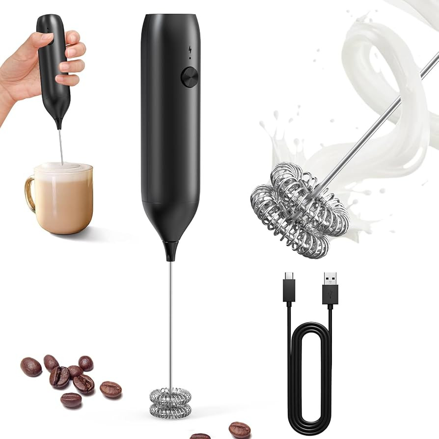 CIRCLE JOY Rechargeable Milk Frother Handheld, Electric Coffee Frother Wand Drink Mixer with Dual... | Amazon (CA)