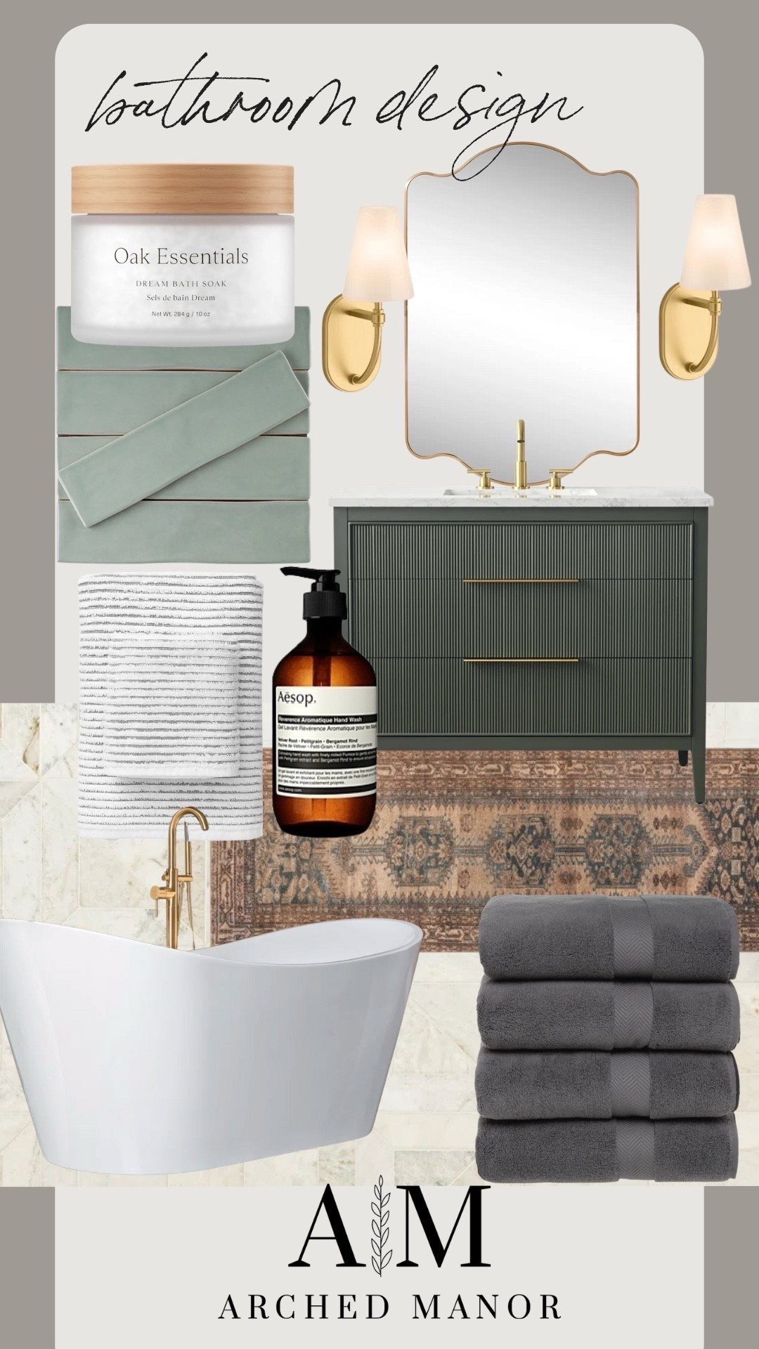 Bathroom design board loaded with neutral textures, modern details, and timeless pieces to create a clean, calming space. From tile inspiration to fixtures and decor, these picks bring a fresh, elevated feel to any bathroom. #bathroomdesign #bathroominspo #designboard #bathroomideas #neutralbathroom #ltkhome #bathroomstyle #modernbathroom #interiorinspo #bathroomrefresh #bathroomdecor #bathroomremodel #neutralstyle #homeinspiration #bathroommoodboard

