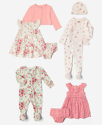 Baby Girls' Top, Footed Pants, and Hat, 3-piece Set | Macy's