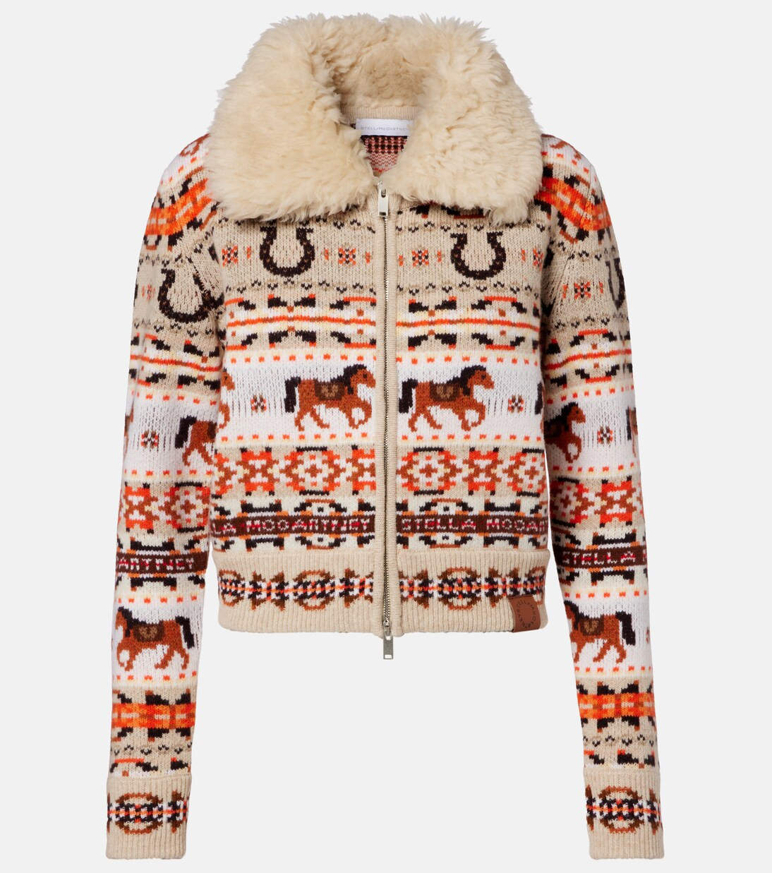 Intarsia virgin wool zip-up cardigan | Mytheresa (US/CA)