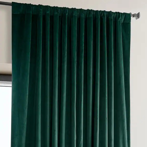 Exclusive Fabrics Signature Plush Velvet Hotel Blackout Curtain (1 Panel) - Oxford Blue - 50 X 96 | Bed Bath & Beyond
