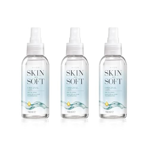AVON SKIN SO SOFT Original Jojoba Oil Spray – Lightweight DRY Oil with Natural Moisturizing JOJOBA for Silky Smooth, Hydrated Skin 5.Fl Oz 150 ML (3-PACK) | Amazon (US)