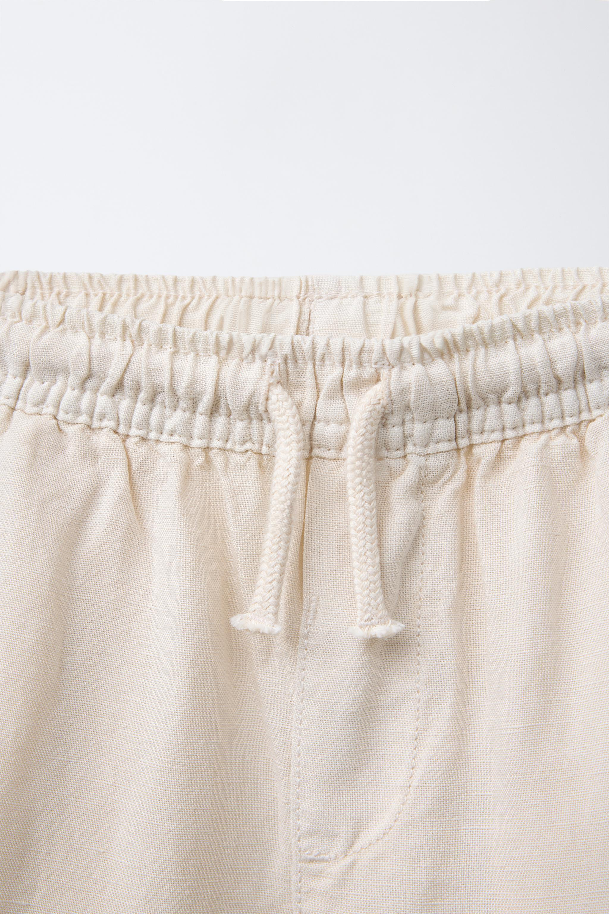 LINEN BLEND STRAIGHT TROUSERS | Zara UK