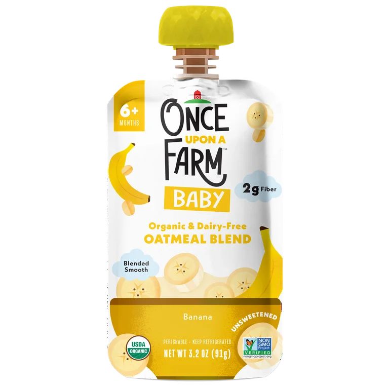Once Upon a Farm Baby Oatmeal Banana Pouch, 3.2oz | Walmart (US)