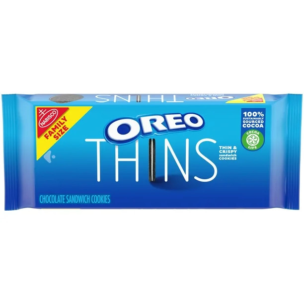OREO Thins Chocolate Sandwich Cookies, Family Size, 13.1 oz | Walmart (US)