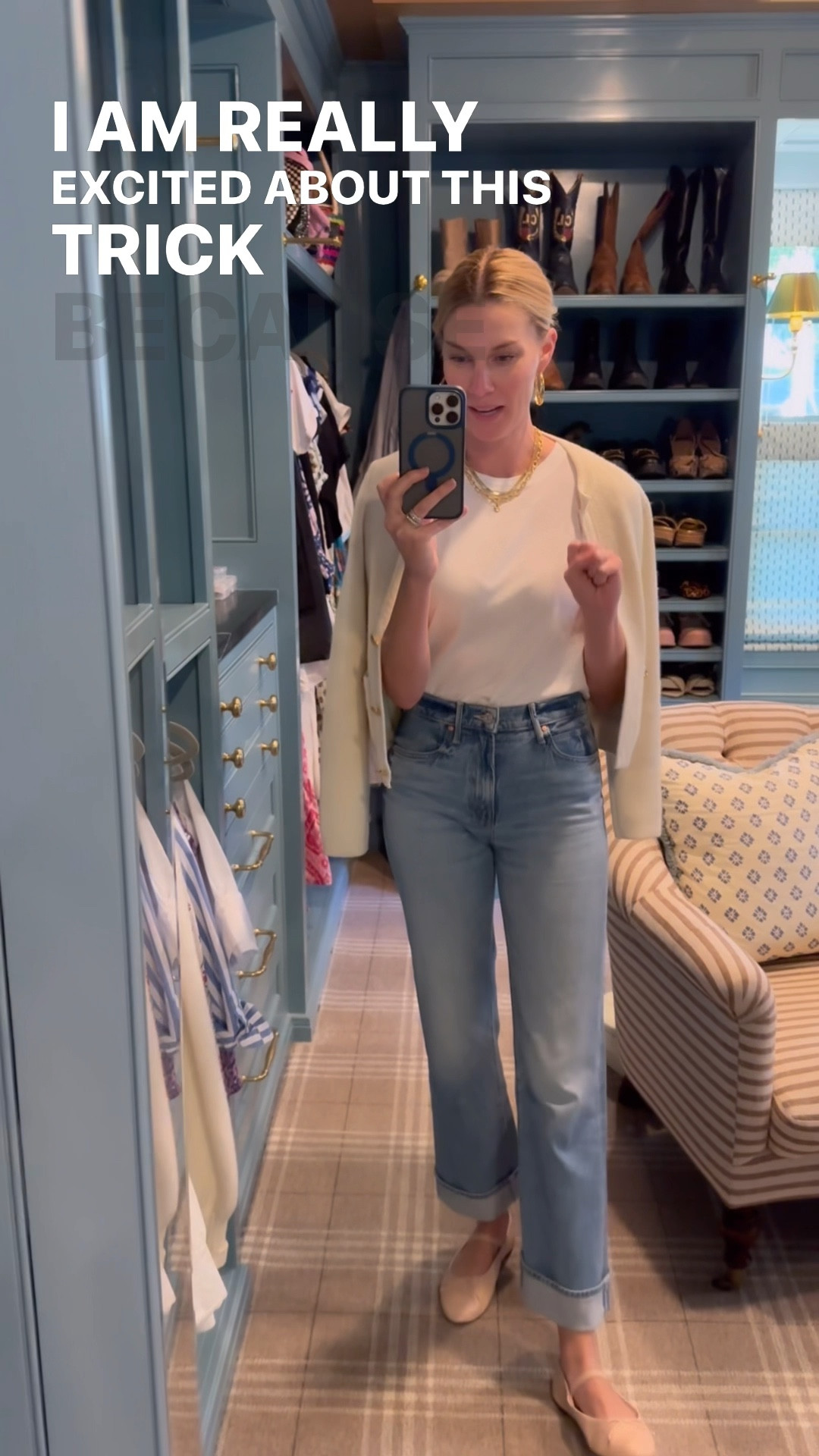 How to get the cuffed denim look without buying a new pair of jeans! You don’t need to buy a new pair of jeans to get the cuffed denim look! Just grab a pair of straight leg jeans from your closet, cuff them to be about an inch or 2 above the top of your ankle bone and use the nifty little gadget from this tutorial. Viola! Plus, the cuffed denim length makes it a heck of a lot easier to wear most of the shoes in your closet! #winning

Comment “gadget” or “tool” for a link to the stitch gun to your dm. 


#LTKStyleTip #LTKOver40