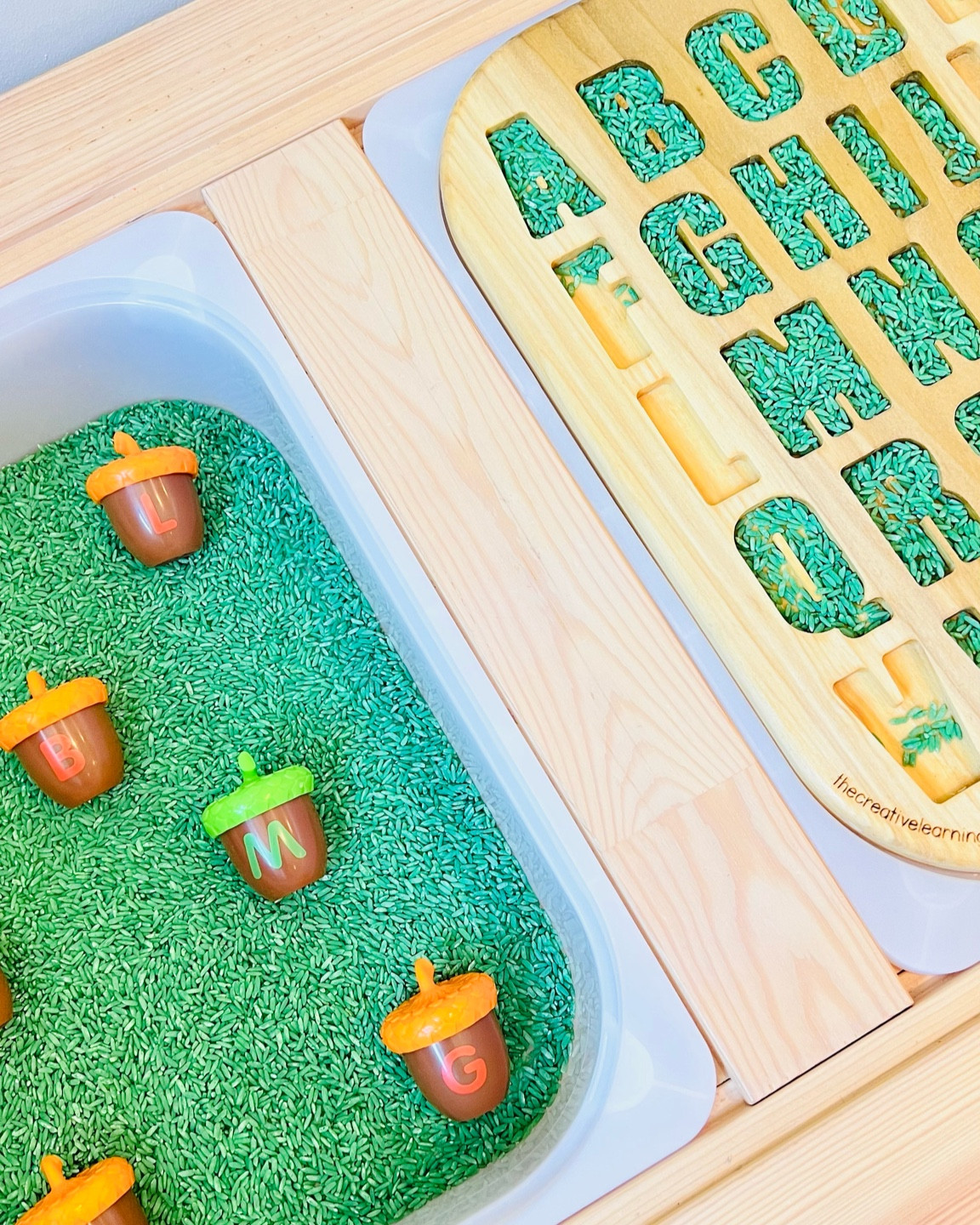 Sensory play activity for kids! The sensory base is dyed rice with non-toxic acrylic paint  

#LTKkids #LTKSeasonal #LTKbaby