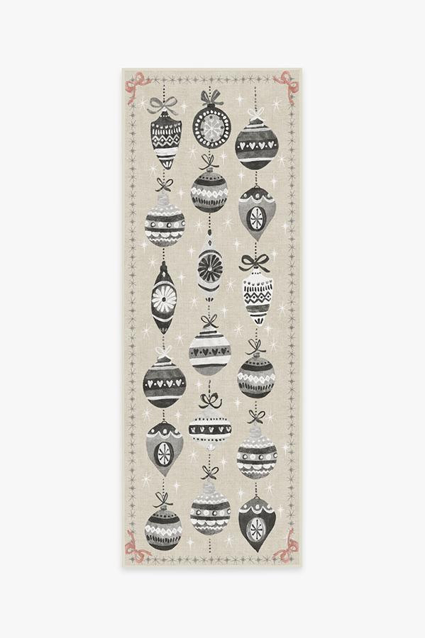 Festive Garland Warm Grey Rug | Ruggable