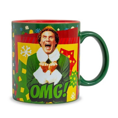 Silver Buffalo Elf "OMG! Santa's Coming!" Ceramic Mug | Holds 20 Ounces | Target