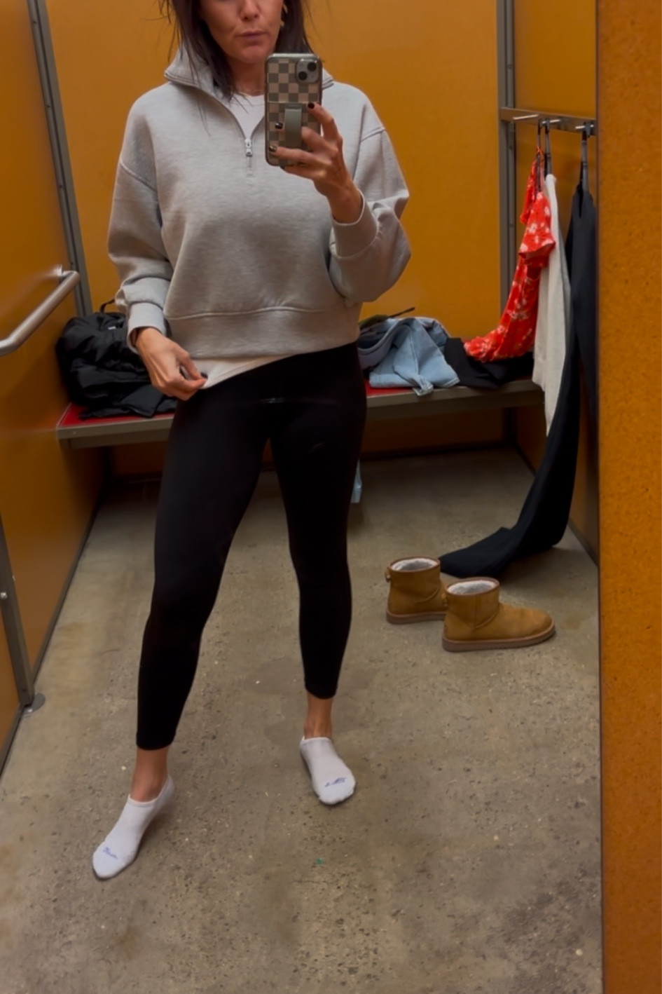 Lulu dupe for sure! Same quality and high-end feel for a quarter of the price. I’m in a size medium in both.

#LTKOver40 #LTKActive #LTKSaleAlert