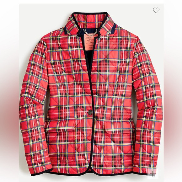 J Crew Quilted Regent blazer jacket in Red with Primaloft | Poshmark