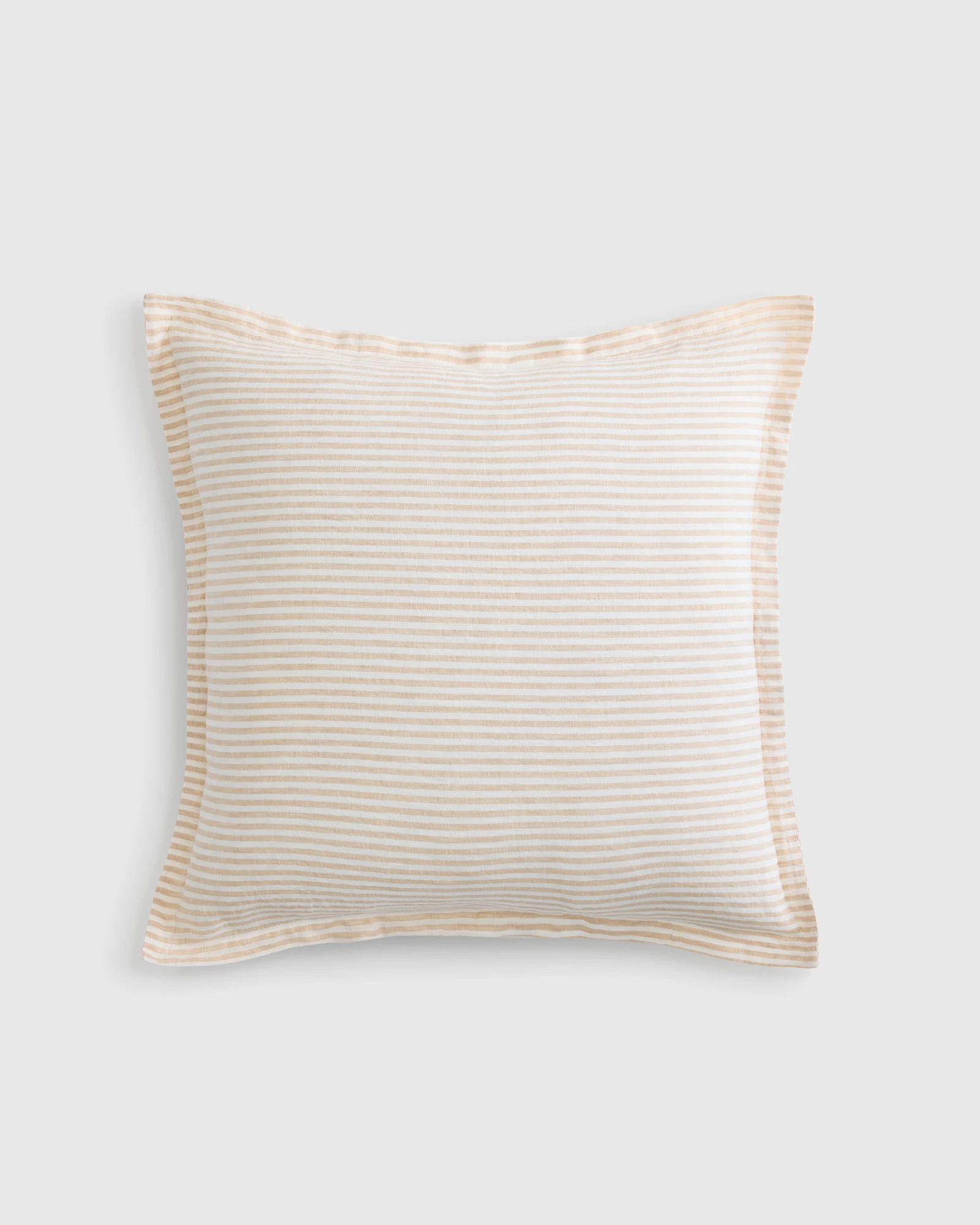 European Linen Stripe Euro Sham in Natural/white Stripe | Quince