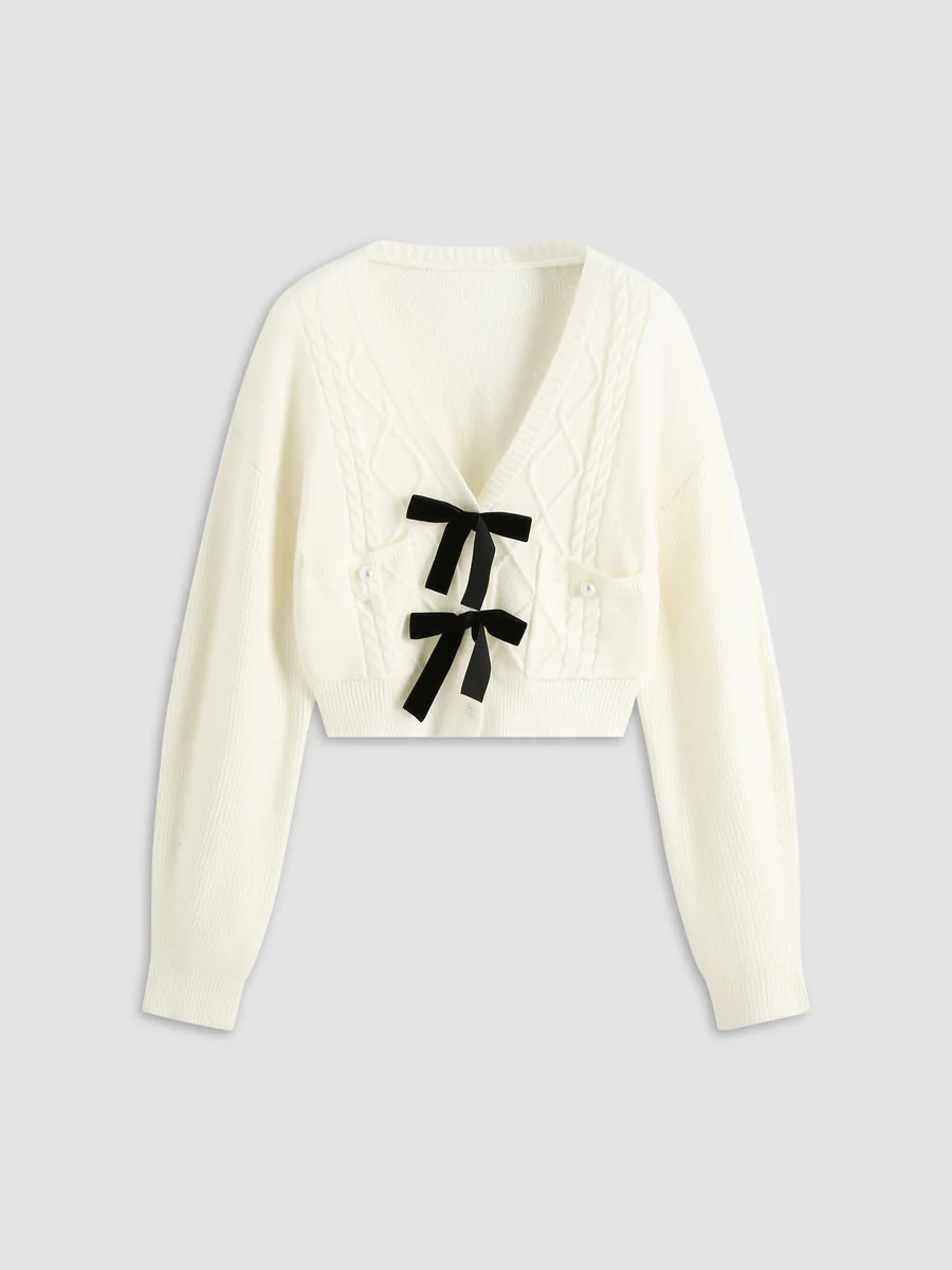 Classy Miss Bow Front Cardigan | Cider