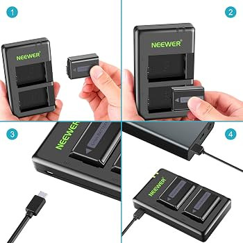 Neewer 2-Pack NP-FW50 Replacement Battery and Dual USB Charger Compatible with Sony ZV-E10, A7, A... | Amazon (US)