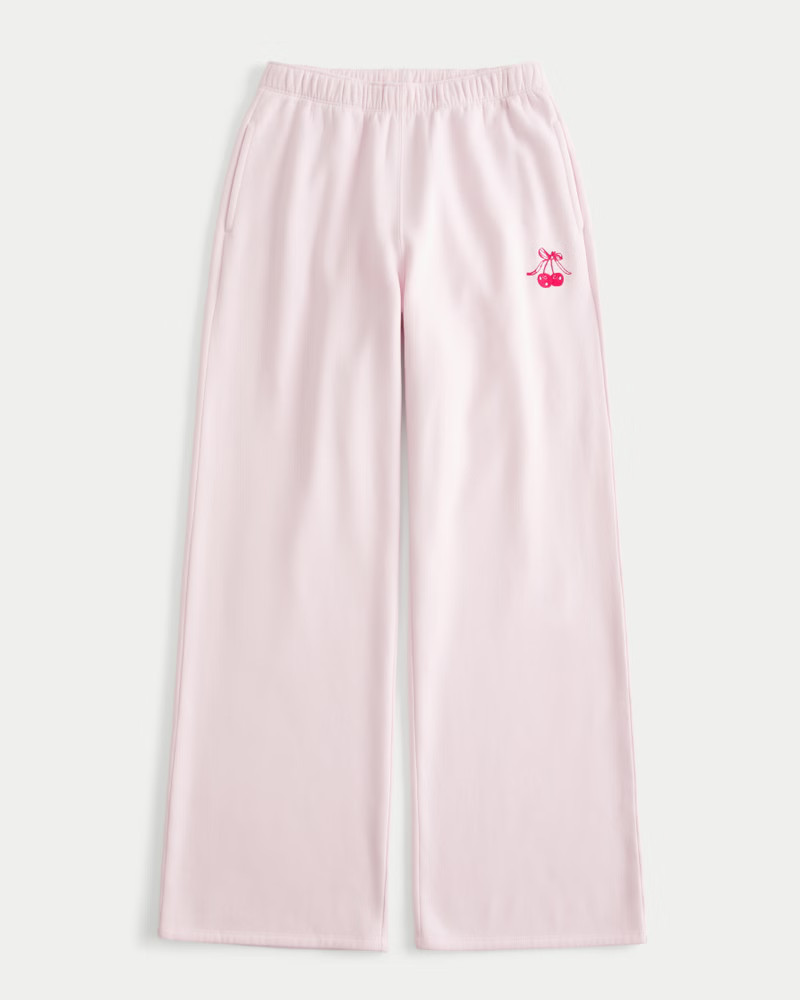 Cherry Graphic Wide-Leg Sweatpants | Hollister (US)