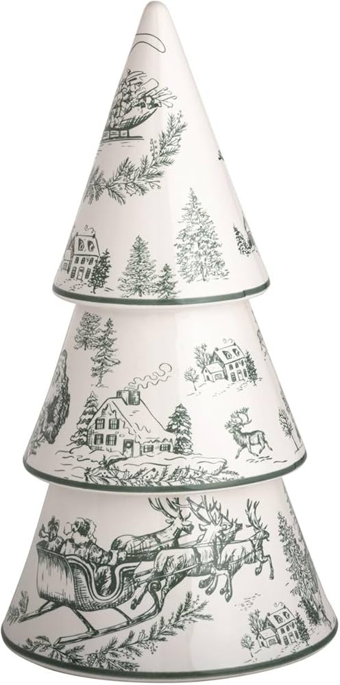 Mud Pie Christmas Large Green Toile Tree | Amazon (US)