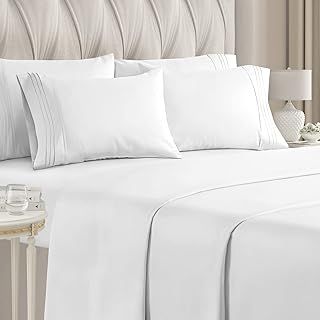 Mellanni King Size Sheets Set - 4 PC Iconic Collection Bedding Sheets & Pillowcases - Hotel Luxur... | Amazon (US)