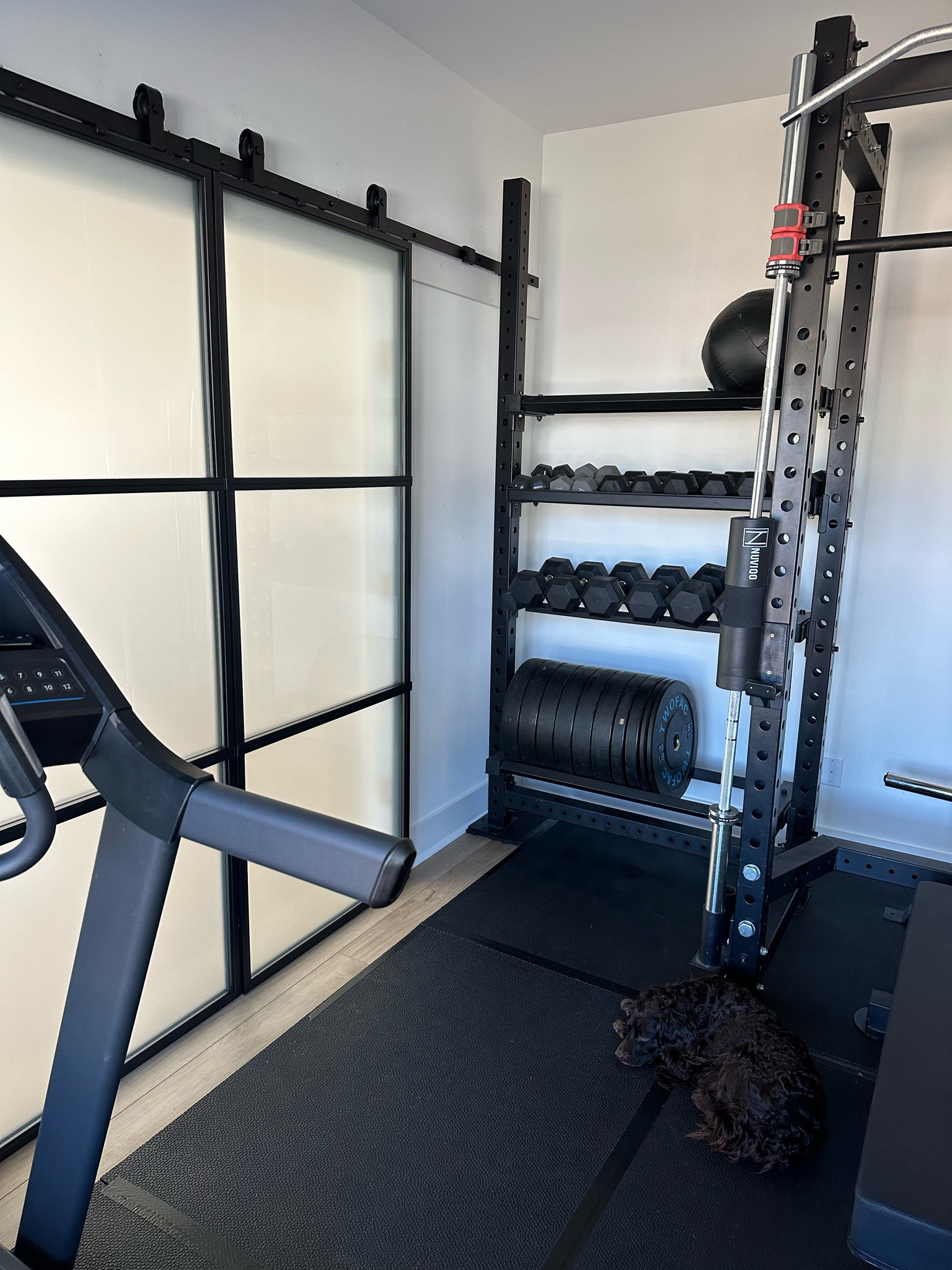 My gym doors are on major sale! Comes with both doors, the sliding door hardware & SOFT CLOSE!!! I love these! They come in clear or frosted glass! #Doors 

#LTKFitness #LTKSaleAlert #LTKHome